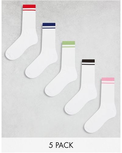 ASOS 5 Pack Sports Socks - White