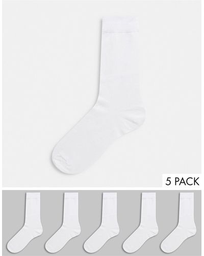 ASOS 5 Pack Ankle Sock - White