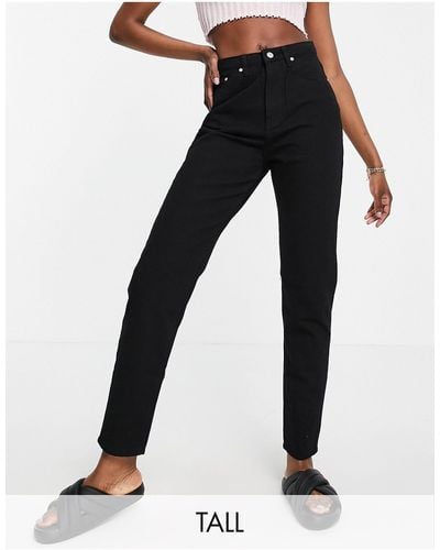 Missguided – riot – mom-jeans mit hoher taille - Schwarz