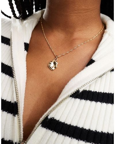 ASOS Necklace With Twist Chain And Molten Pendant - Black