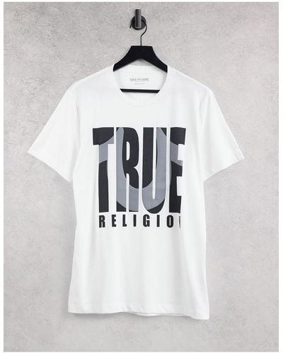 True Religion T-shirt Met Logo En Hoefijzerschaduw - Wit