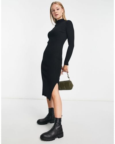 New Look Knitted Ribbed Dress - Blue