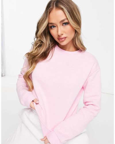NA-KD Cotton Logo Print Sweatshirt - Pink