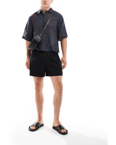 ASOS Smart Cropped Bermuda Shorts - Blue