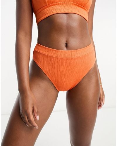 Lindex Hannah Textured High Waist Bikini Bottom - Orange