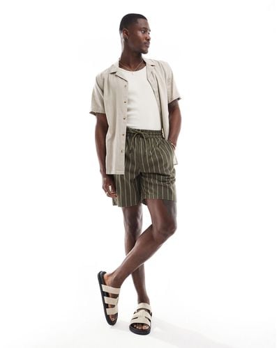 Only & Sons Pull On Linen Mix Shorts - White