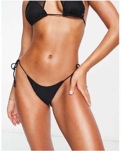 Candypants High Leg Tie Side Bikini Bottom - Black