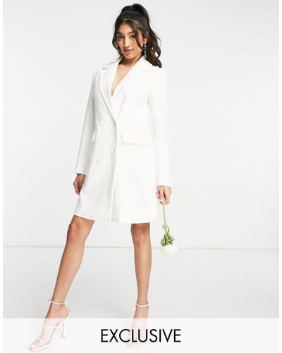 Y.A.S Exclusive Bridal Blazer Dress - White