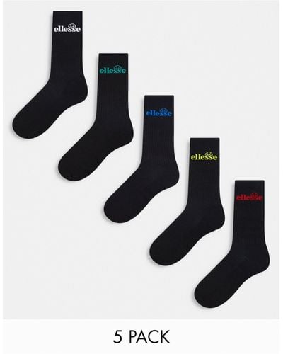 Ellesse 5 Pack Logo Sports Socks - White