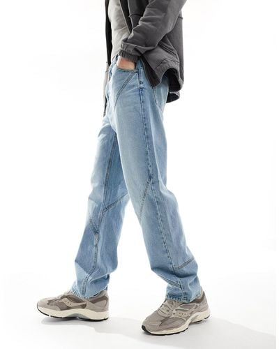 ASOS – dad-jeans mit bahnendetail - Blau