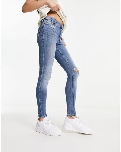 River Island Molly - Jeans Met Halfhoge Taille - Blauw