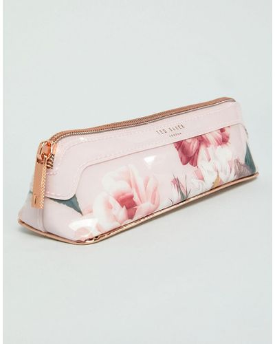 Ted Baker Trousse à crayons fleurie - Rose