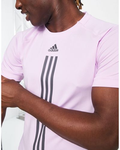 adidas Originals Adidas - Training - Alpha Strength - T-shirt Met 3-stripes - Paars
