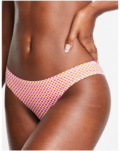 Pieces – bikinihose mit schachbrettmuster - Mehrfarbig