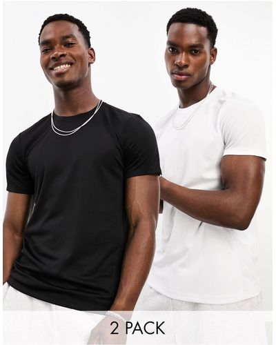 ASOS 4505 Icon Training T-shirt 2 Pack With Quick Dry - White