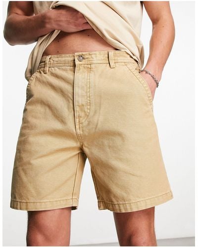 Pull&Bear Canvas Chino Shorts - White