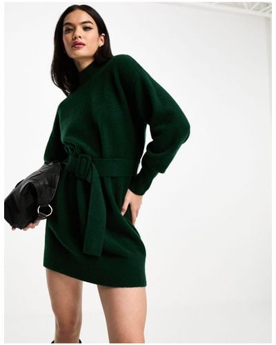 & Other Stories Belted Knitted Dress - Green