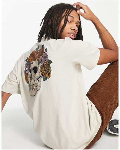 Bolongaro Trevor – oversize-t-shirt mit totenkopf-rückenprint - Natur