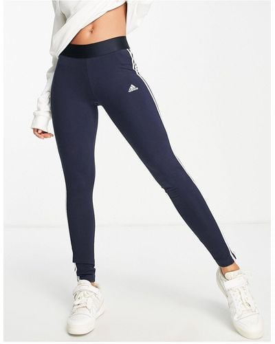 adidas Originals Adidas Sportswear Essential 3 Stripe leggings - Blue