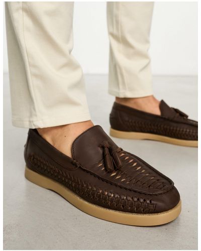 ASOS Loafers With Weave Detail - Brown