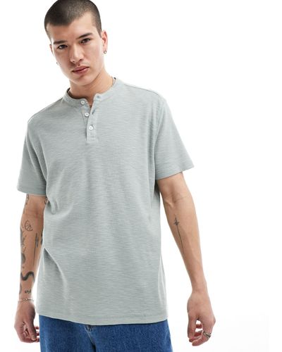 ASOS – henley-t-shirt - Grau