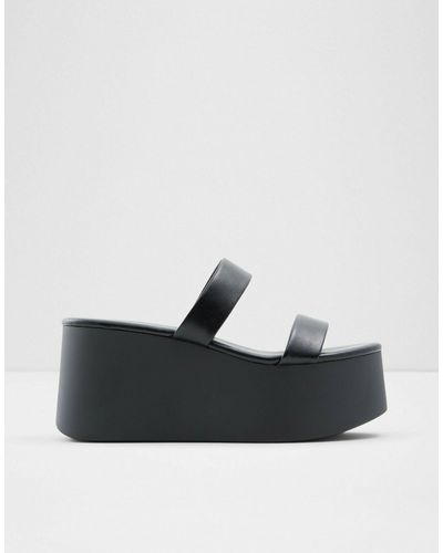ALDO Wiceclya Flatform Double Strap Sandals - Black