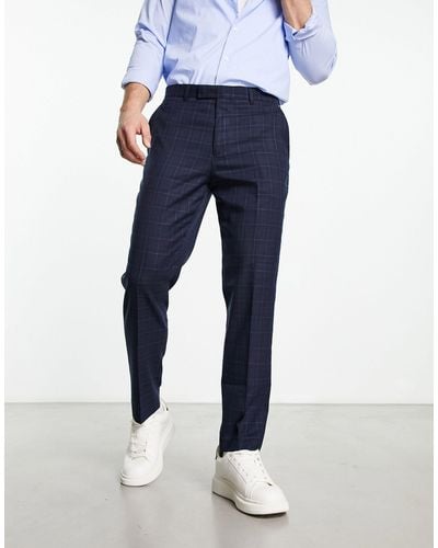 Original Penguin Slim Cropped Smart Trousers - Blue