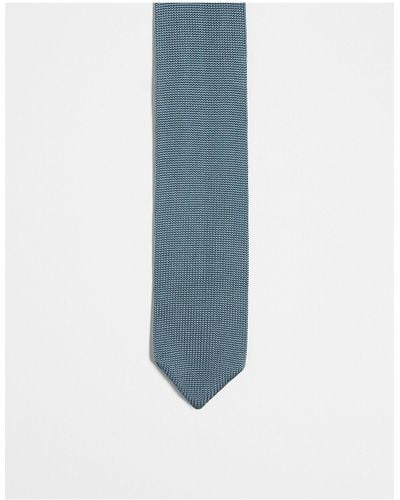 River Island Knitted Pointed Tip Tie - Blue