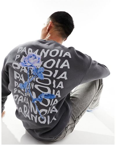ADPT Super Oversized Sweat With Paranoia Back Print - Gray