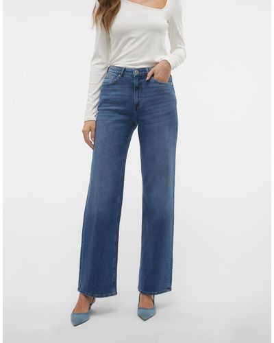 Vero Moda Tessa - jean large - moyen - Bleu