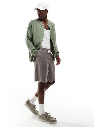 ASOS Pantalones cortos marrón claro extragrandes - Verde