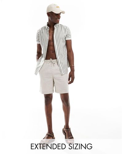 ASOS – eng geschnittenes stretch-hemd mit en oxford-streifen - Weiß