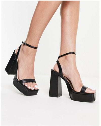 Glamorous Platform Heel Sandals - Black
