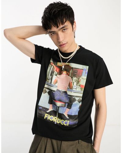 Fiorucci Relaxed T-shirt With Poster Graphic - Black