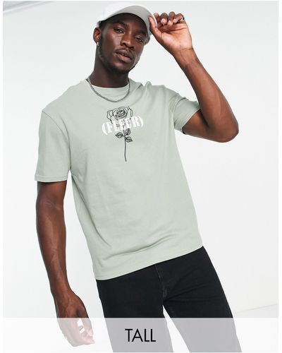 Another Influence Tall - t-shirt coupe carrée à imprimé graphique - pâle - Vert