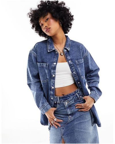 Noisy May – jeans-hemdjacke - Blau