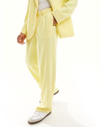 ASOS Wide Suit Trousers - Yellow