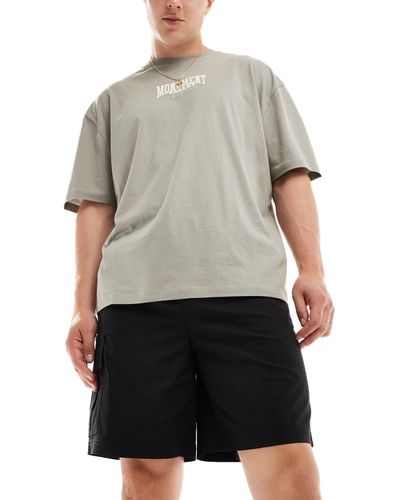 SELECTED – funktionale cargo-shorts - Grau