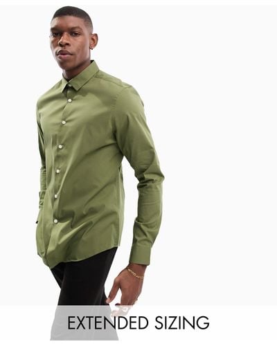 ASOS Stretch Slim Fit Shirt - Green