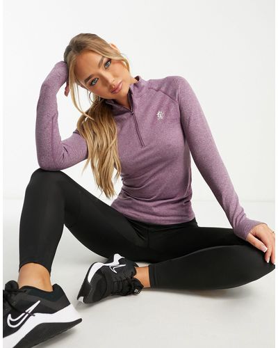 Gym King Seamless results - top manches longues à col zippé - rose - Violet
