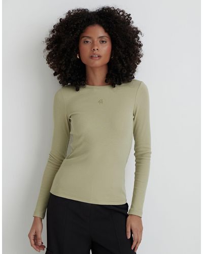 4th & Reckless Ribbed Logo Top - Green