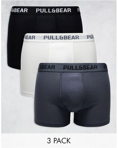 Pull&Bear Confezione da 3 paia di boxer aderenti con fascia - Multicolore