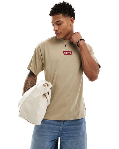 Levi's T-shirt With Central Batwing Logo - Natural