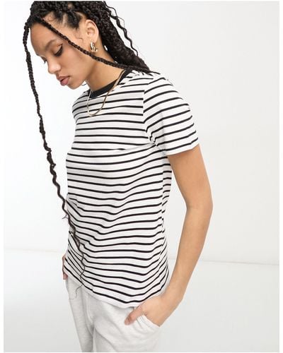 SELECTED Femme - t-shirt à rayures - noir et blanc - Gris