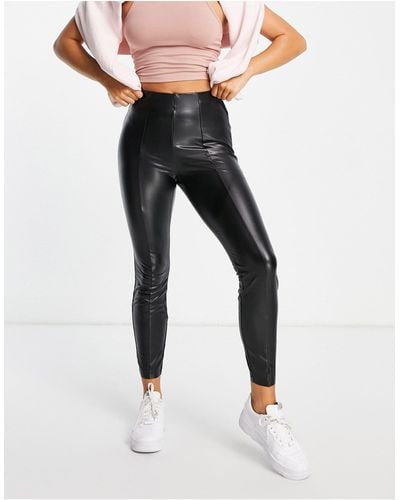 Vila Leather Look leggings - Black