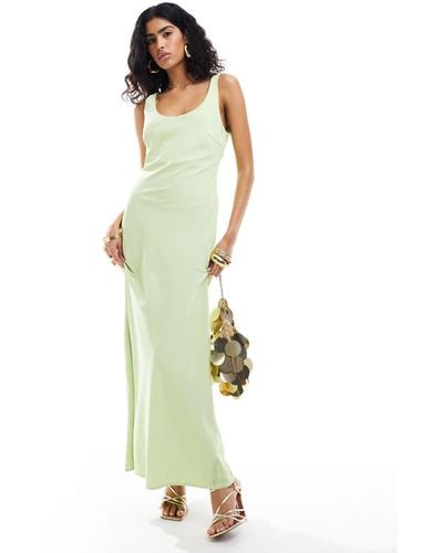 Pretty Lavish Satin Maxi Dress - Green