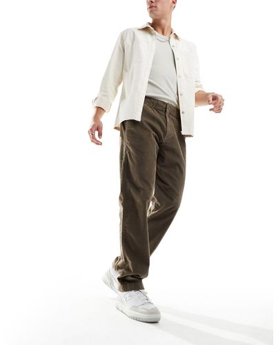 Hollister Pantalon slim en velours côtelé - marron - Blanc