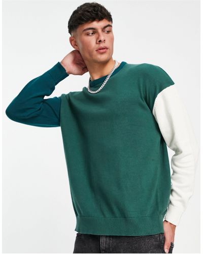 Threadbare Jersey oscuro con diseño color block - Verde