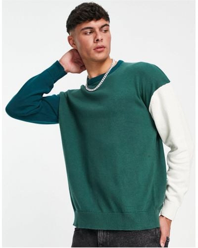 Threadbare – pullover mit blockfarbendesign - Grün