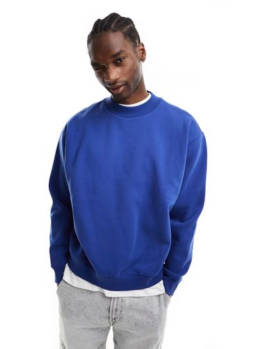 Weekday Relaxed Fit Heavyweight Jersey Sweatshirt - Blue